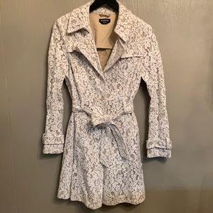 Bebe Lace Trench Coat